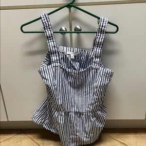 Blue and White Striped tank